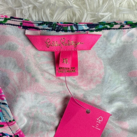 NWT Lilly Pulitzer Auralia Dress, Oyster Bay Navy Shroom With A View, - Picture 4 of 7